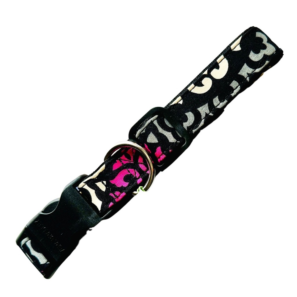 Vera Bradley Large Adjustable Dog Collar - Canterberry Magenta